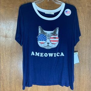 XL Navy Blue AMEOWICA T-shirt